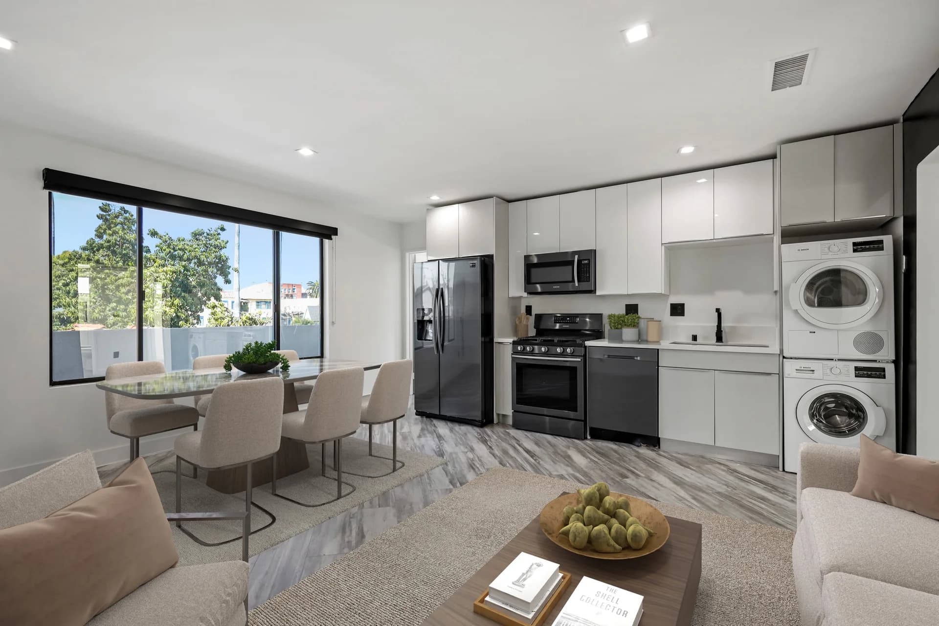 Three Bedroom Two Bath w/ Washer & Dryer | Midcentury Modern Architecture | Minutes to the Netflix, Sunset Bower Studios, and Sunset Gower Studios | Sparkling White Stone Quartz Countertops w/ Self-closing Cabinetry | Los Angeles Re-Defining Modern Living — photo 1